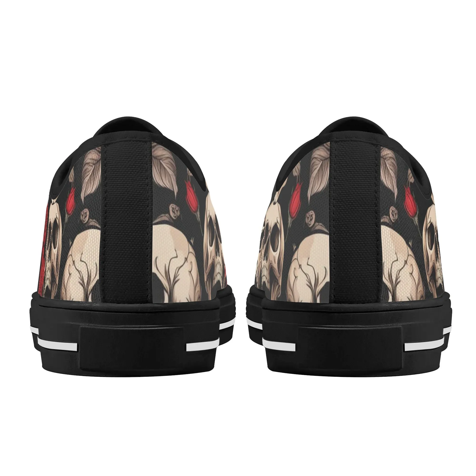 Skulls and Roses Womens Rubber Low Top Sneakers