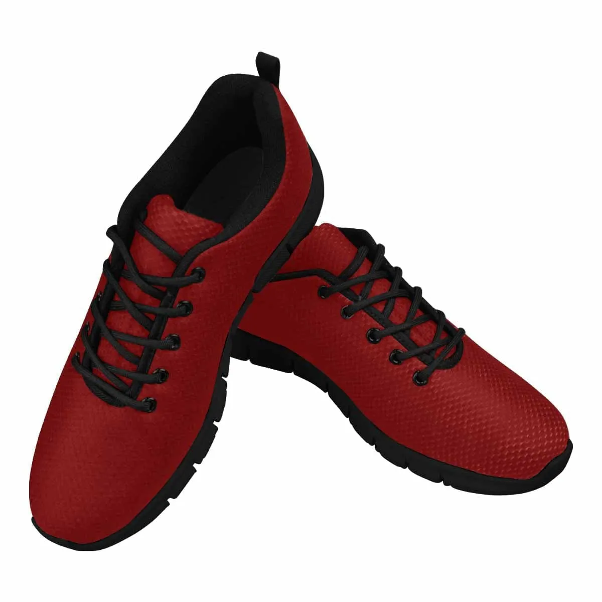 Sneakers for Men - Maroon Red - Canvas Mesh Athletic Running Shoes by inQue.Style