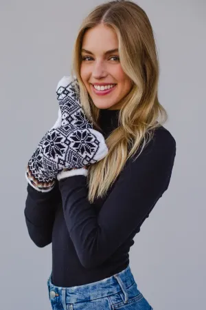 Snowflake Knit Mittens