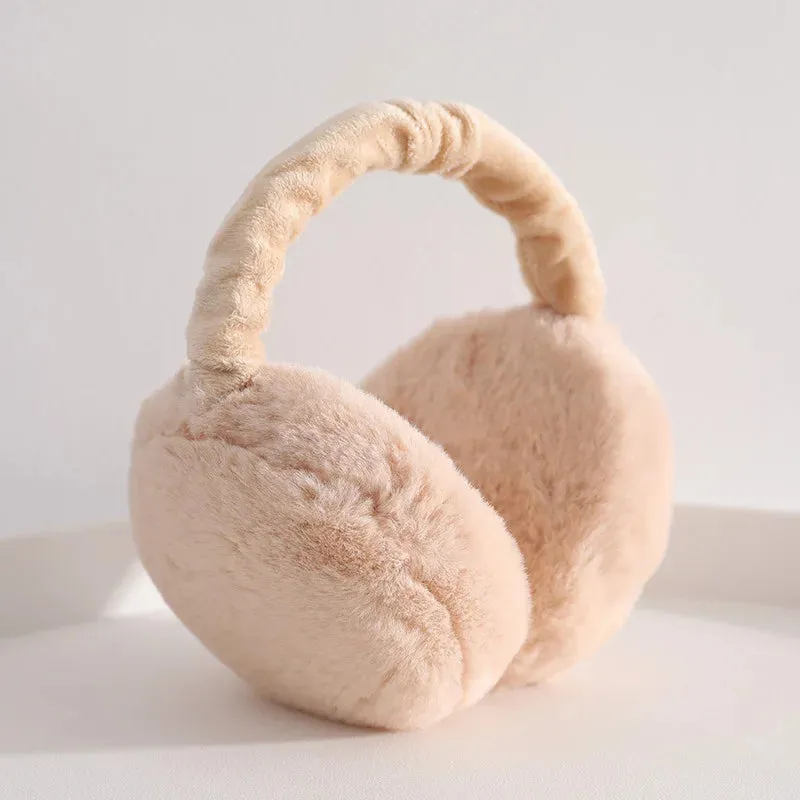 Soft Plush Ear Warmer Earmuffs - Winter Warm Solid Color Earflap Outdoor Cold Protection Ear Cover