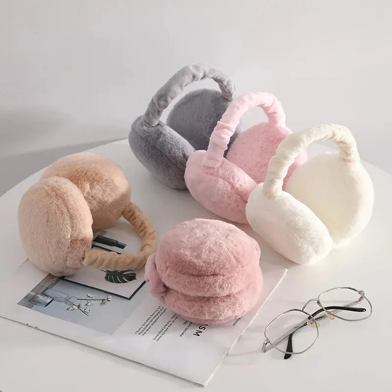 Soft Plush Ear Warmer Earmuffs - Winter Warm Solid Color Earflap Outdoor Cold Protection Ear Cover