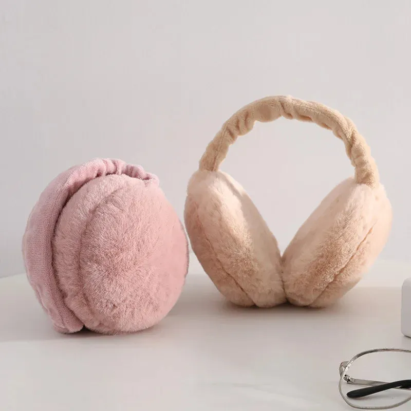 Soft Plush Ear Warmer Earmuffs - Winter Warm Solid Color Earflap Outdoor Cold Protection Ear Cover