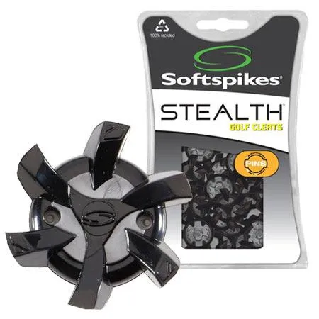 Softspikes Stealth PINS Insert Golf Cleats Clamshell (20 Cleats)