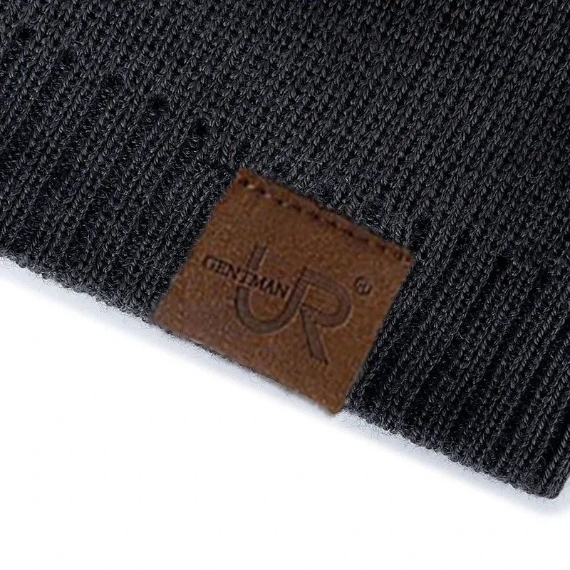 Solid Color Knitted Winter Hats with Fur Lining - Warm Beanie Cap for Men and Women
