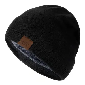 Solid Color Knitted Winter Hats with Fur Lining - Warm Beanie Cap for Men and Women