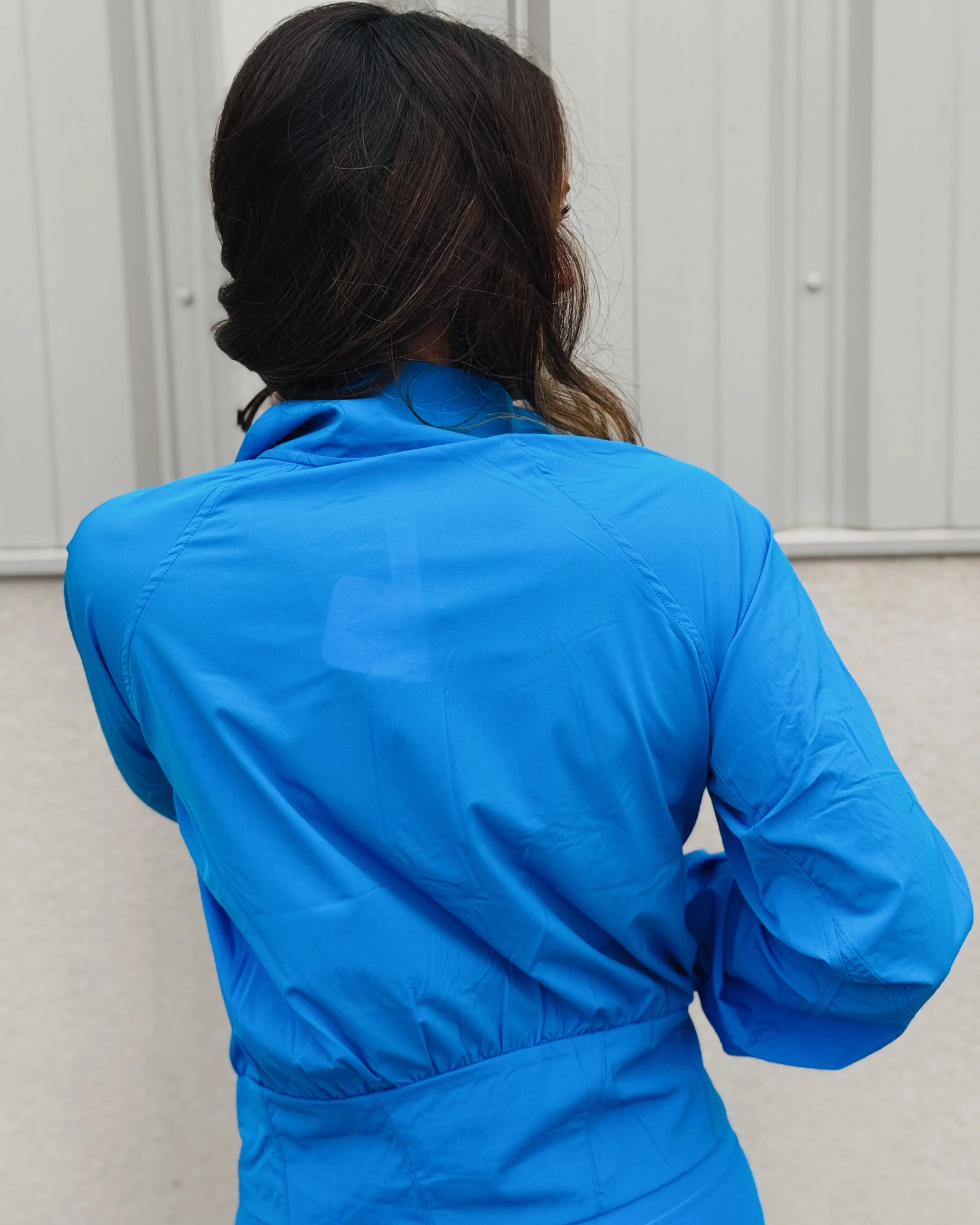 Sonic Blue Nylon Tennis Jacket