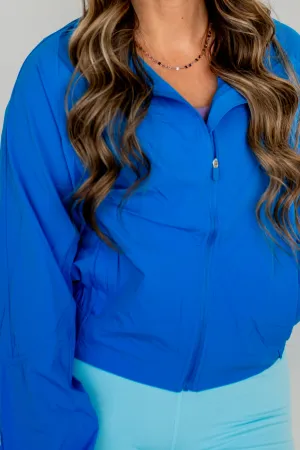 Sonic Blue Nylon Tennis Jacket
