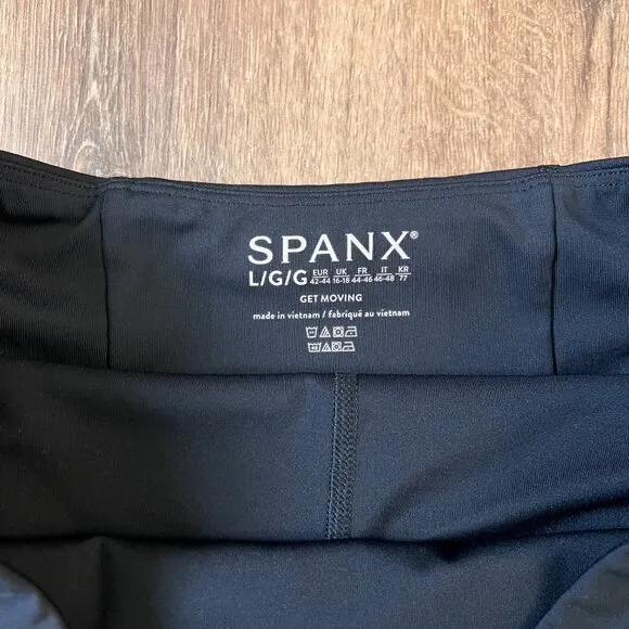 Spanx Get Moving Tennis Athletic Skort Black Sz L
