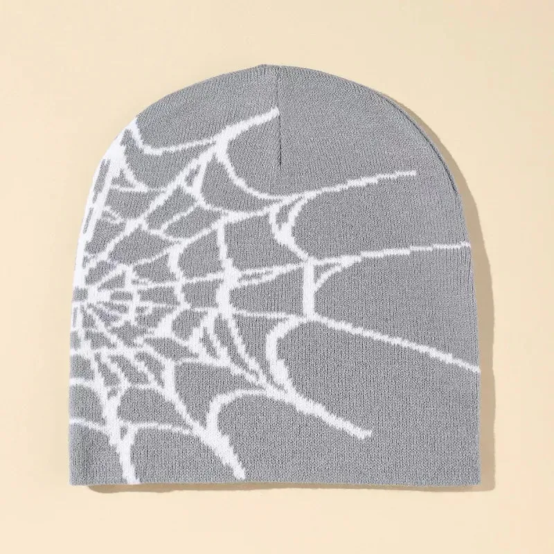 Spider Web Jacquard Knitted Hat