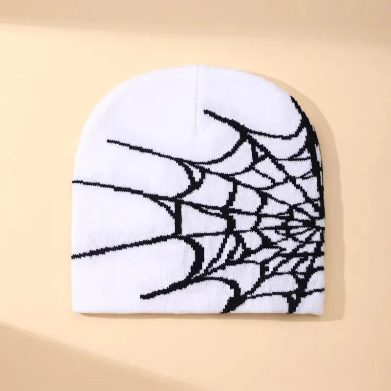 Spider Web Jacquard Knitted Hat