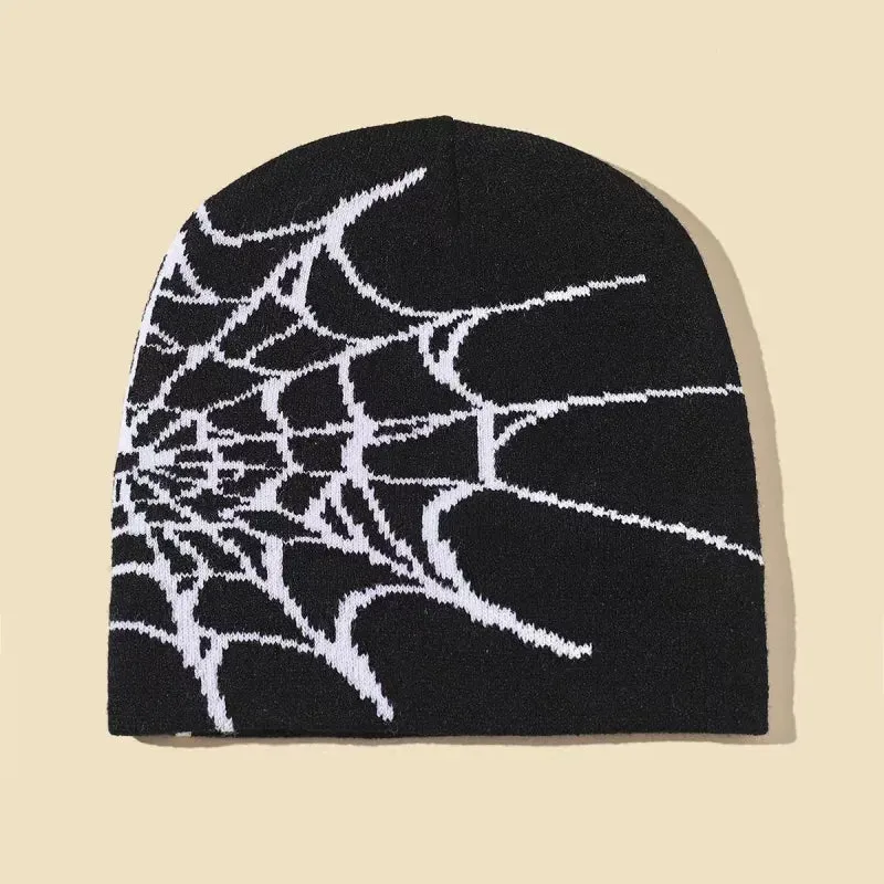 Spider Web Jacquard Knitted Hat