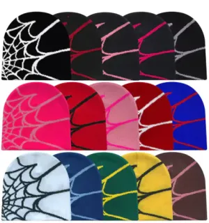Spider Web Jacquard Knitted Hat