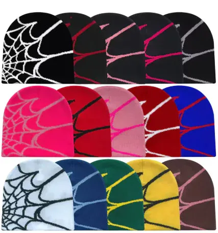 Spider Web Jacquard Knitted Hat