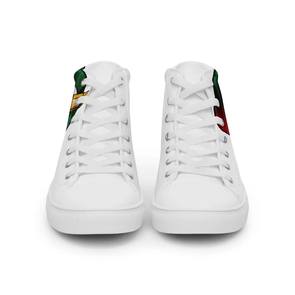 STFU Afrocentric Logo Men’s High Top Canvas Shoes - White