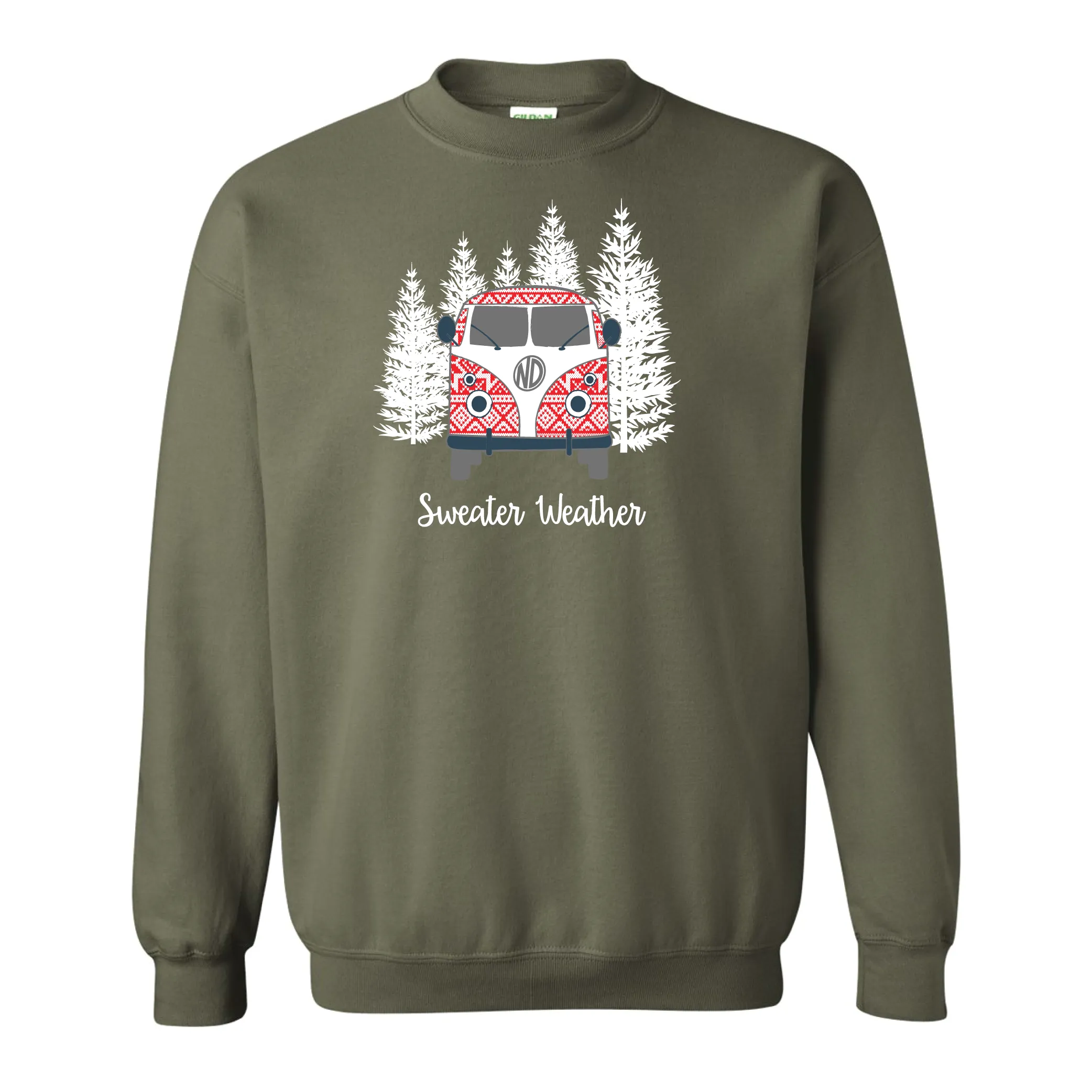 Sweater Weather Crewneck Sweatshirt Mil Green