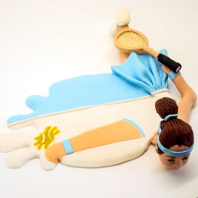 Tennis Girl Splattered Clay Coaster