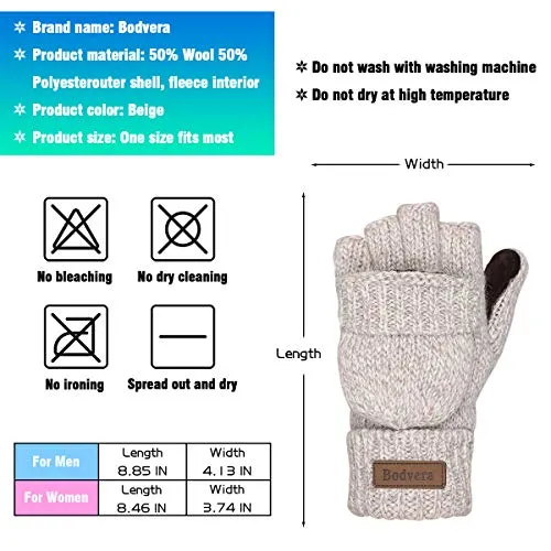 Thermal Insulation Fingerless Texting Gloves