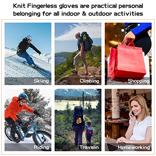 Thermal Insulation Fingerless Texting Gloves