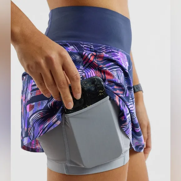 TITLE NINE | Bonded Ultralight Running Skort - Graffiato