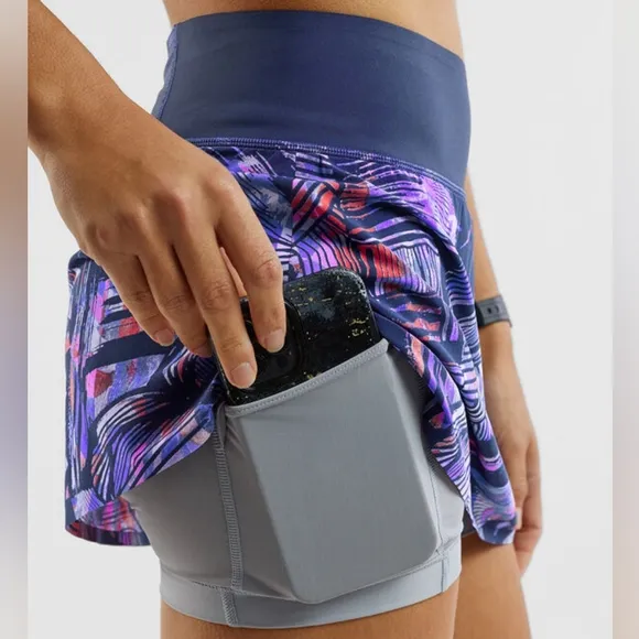 TITLE NINE | Bonded Ultralight Running Skort - Graffiato