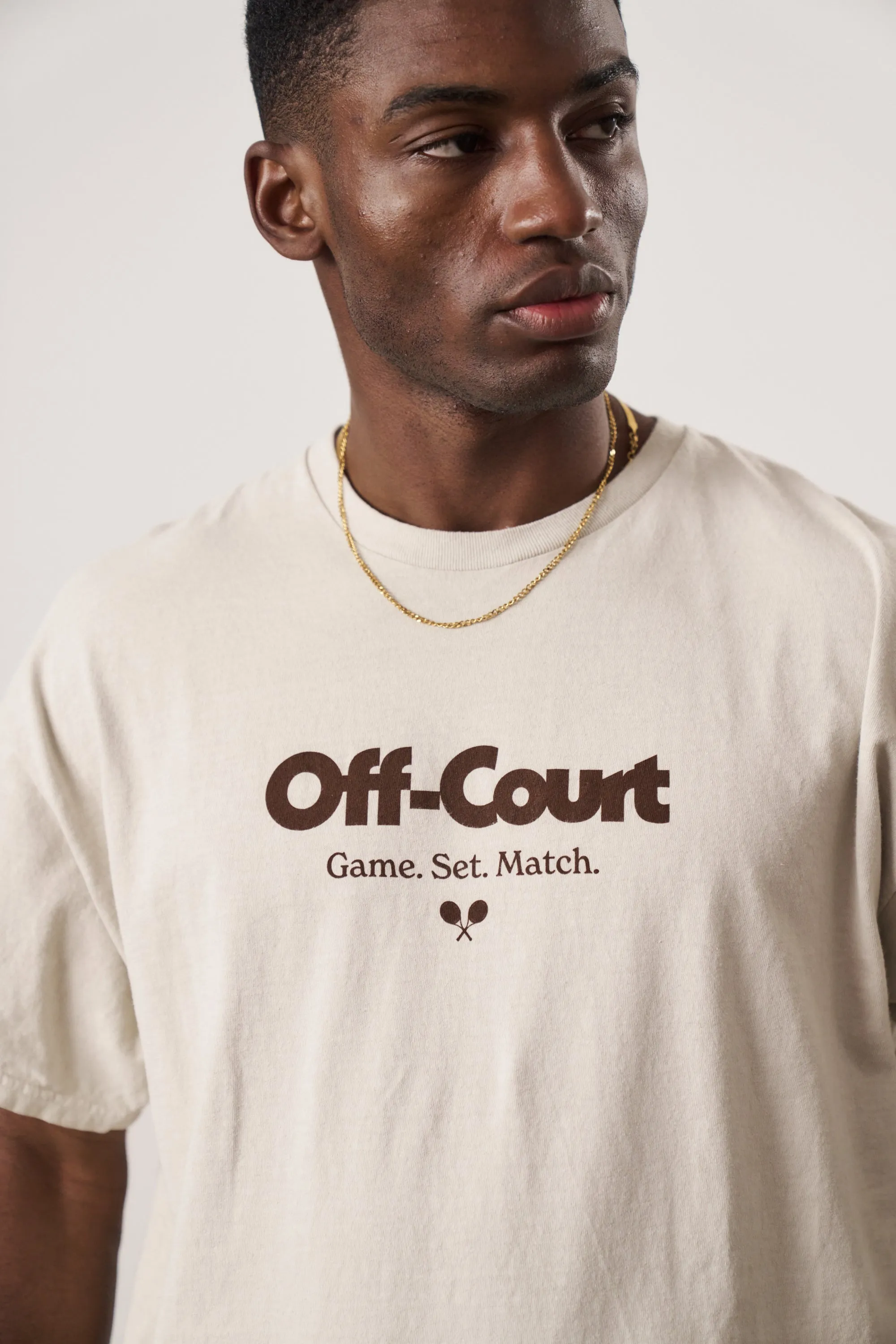Vice 84 'Off-Court GSM' Vintage Washed Tee - Cream