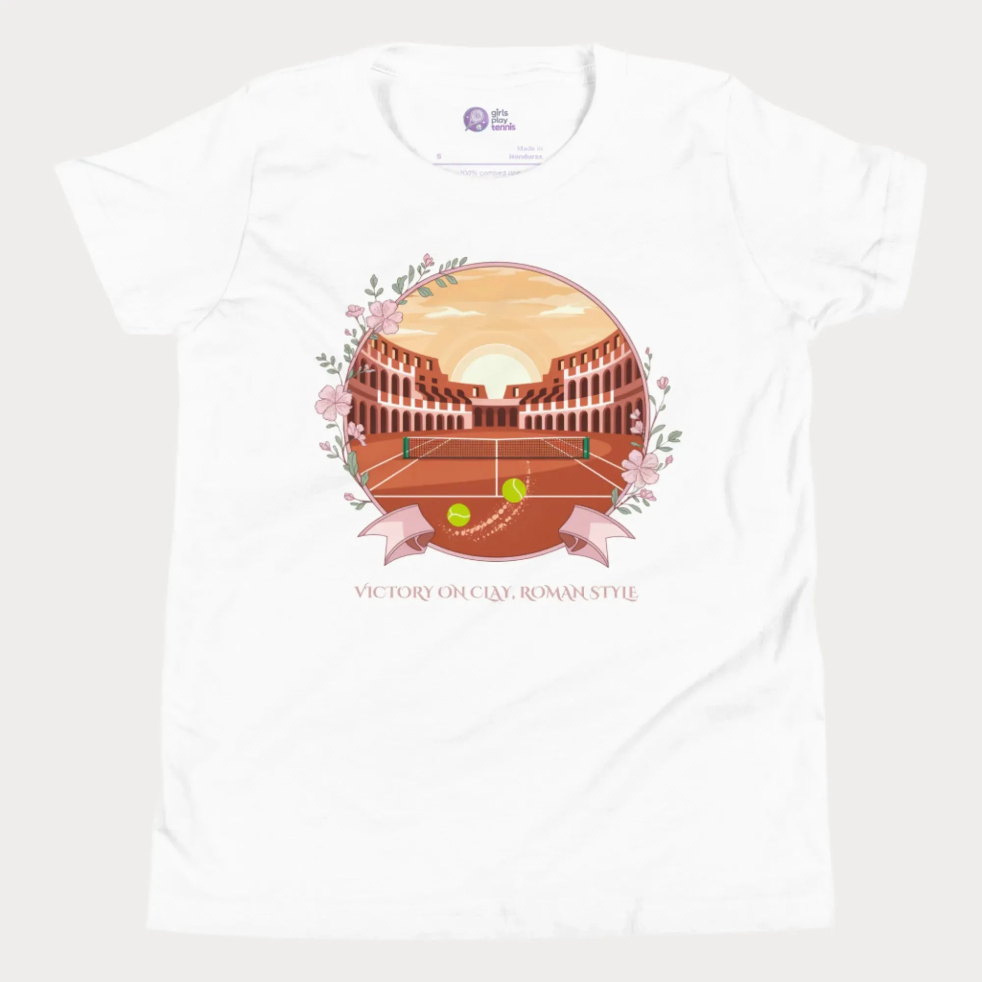 Victory on Clay, Roman Style Tennis T-Shirt - Youth