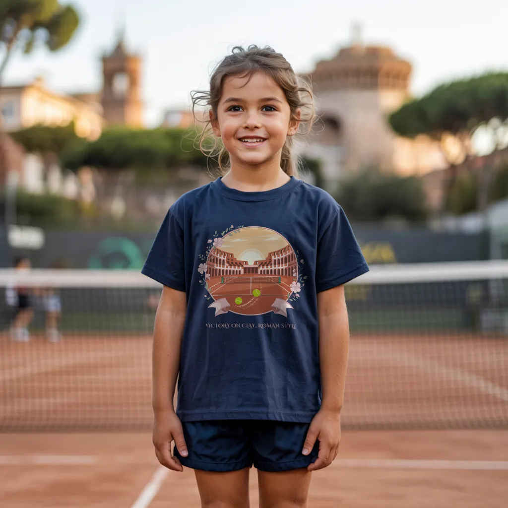 Victory on Clay, Roman Style Tennis T-Shirt - Youth