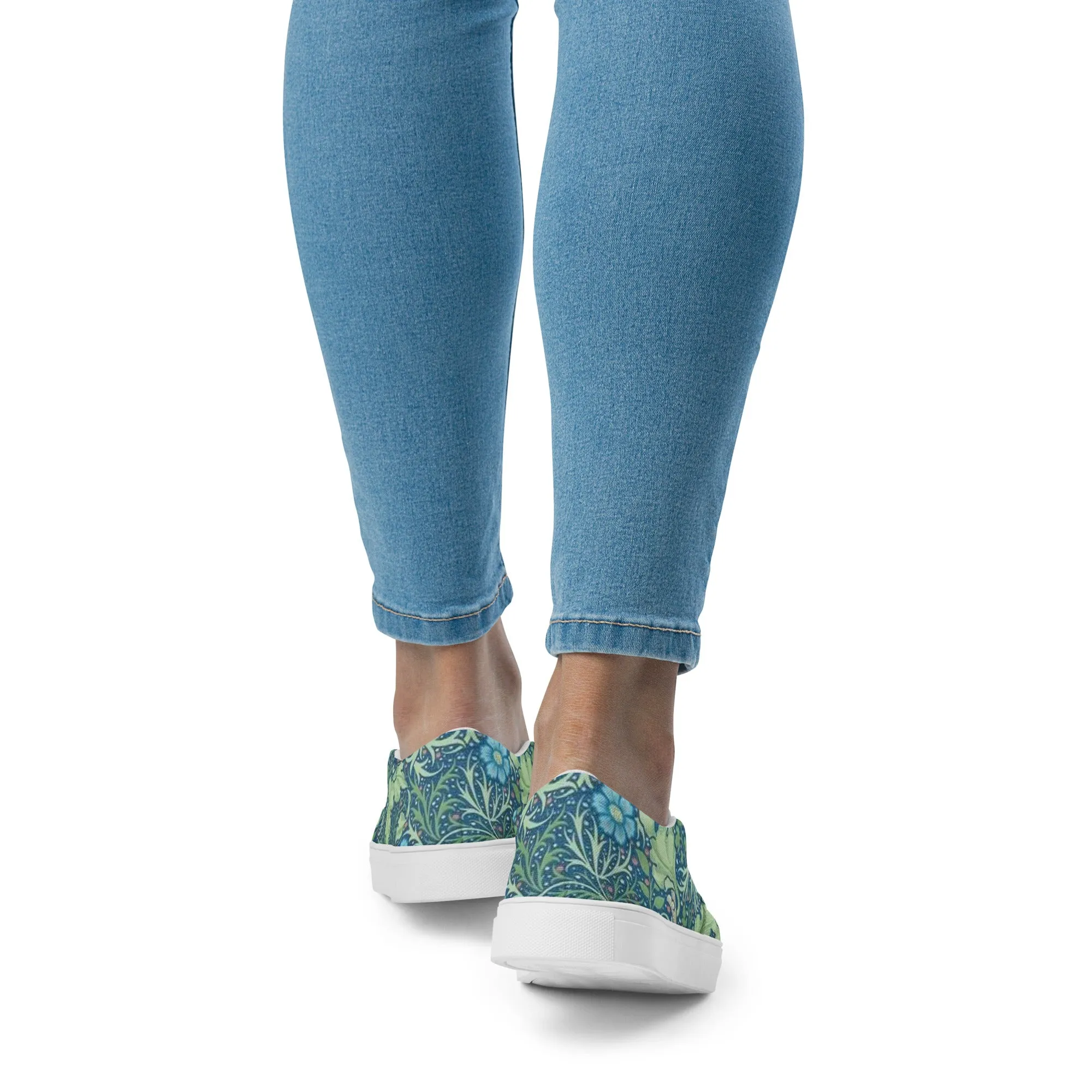 William Morris print women’s slip-on canvas sneakers