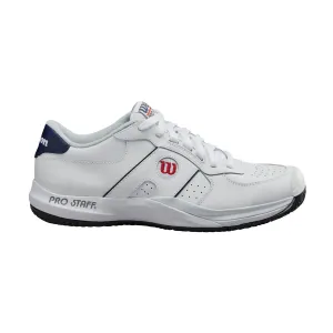 Wilson Men's Pro Staff Tennis Shoes in White/White/Peacoat