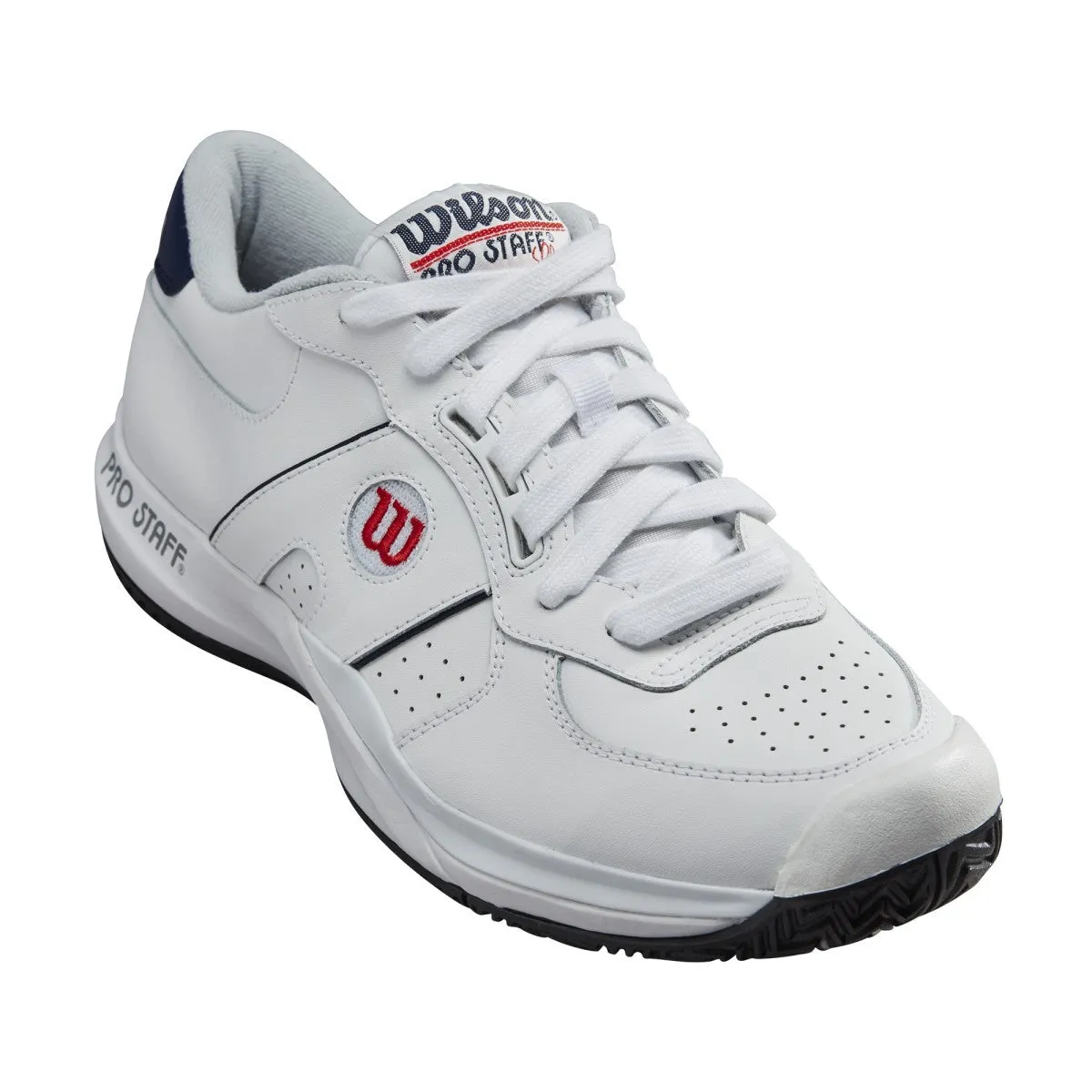 Wilson Men's Pro Staff Tennis Shoes in White/White/Peacoat