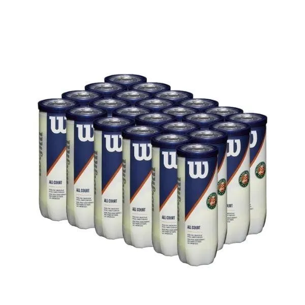 Wilson Roland Garros All Court 3-Ball Tennis Ball Case - 24 Cans