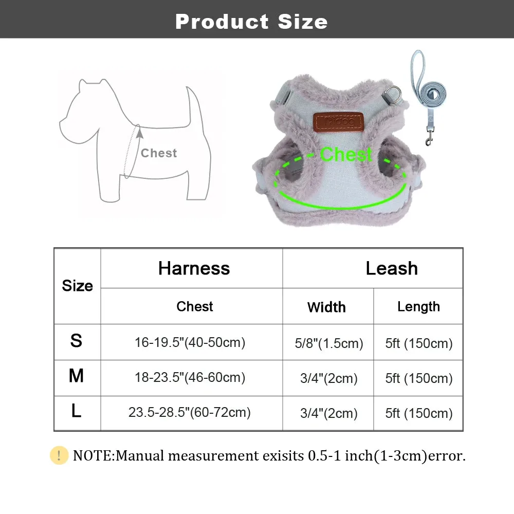 Winter Fleece Fluffy Dog Harness