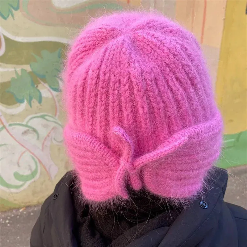 Winter Ladies Knitted Bomber Hat – Cozy Ear Protection for the Cold Season