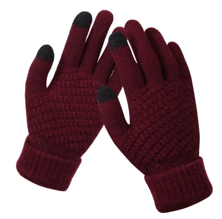 Winter Touch Screen Gloves - Warm Knit Mittens for Women and Men