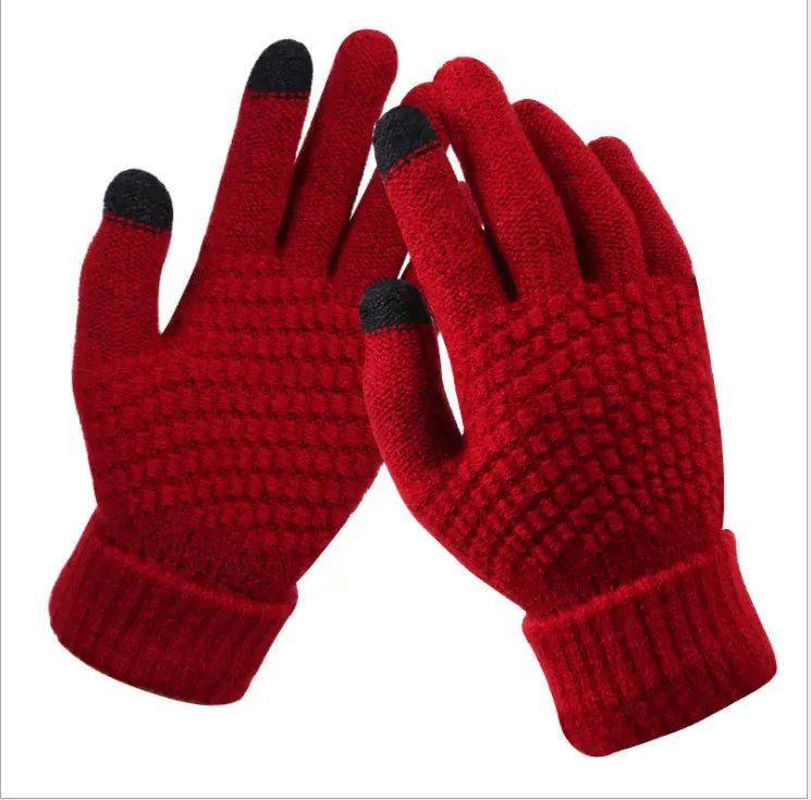 Winter Touch Screen Gloves - Warm Knit Mittens for Women and Men