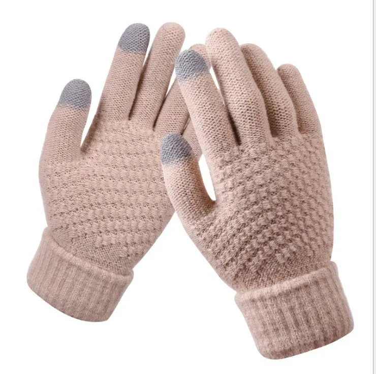 Winter Touch Screen Gloves - Warm Knit Mittens for Women and Men