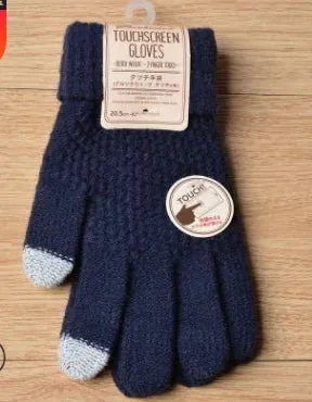 Winter Touch Screen Gloves - Warm Knit Mittens for Women and Men