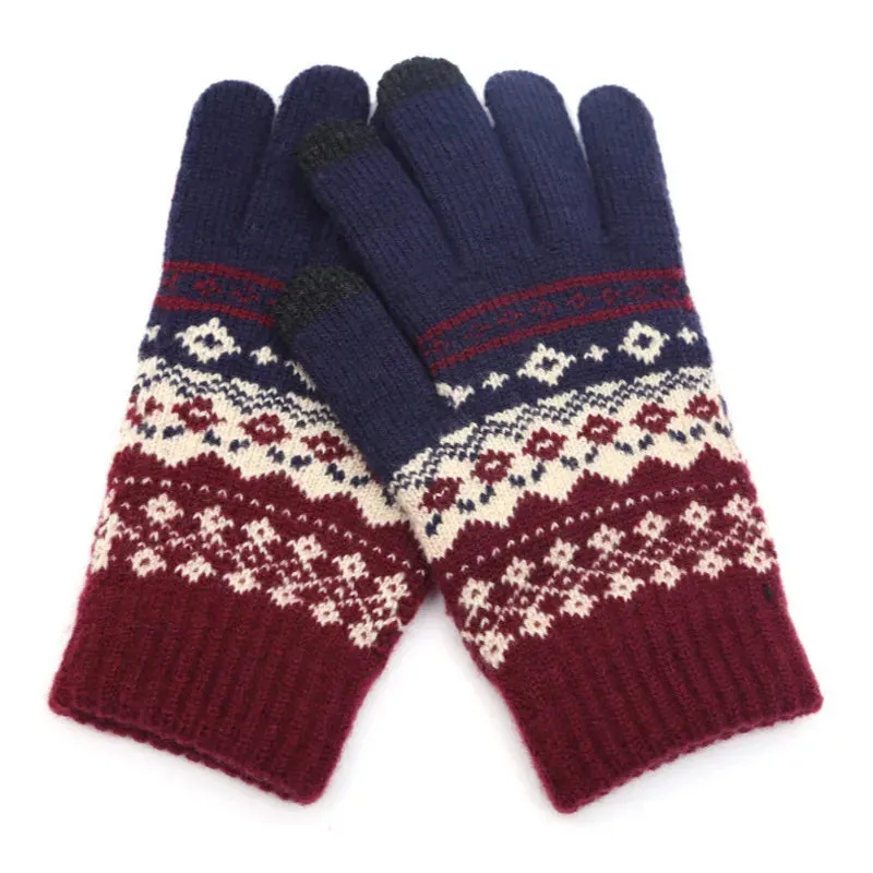 Winter Touch Screen Gloves - Warm Knit Mittens for Women and Men