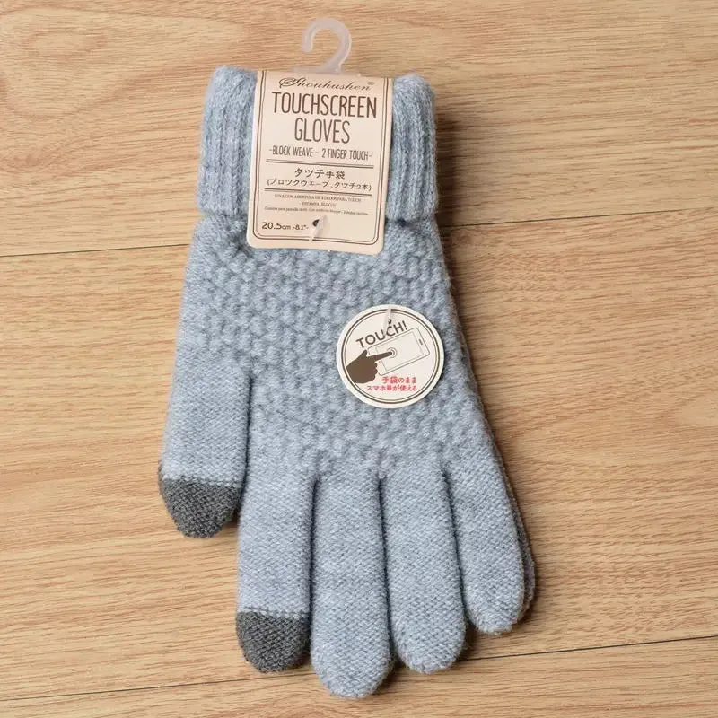 Winter Touch Screen Gloves - Warm Knit Mittens for Women and Men