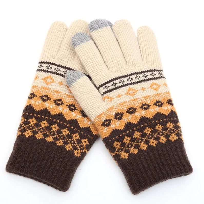 Winter Touch Screen Gloves - Warm Knit Mittens for Women and Men