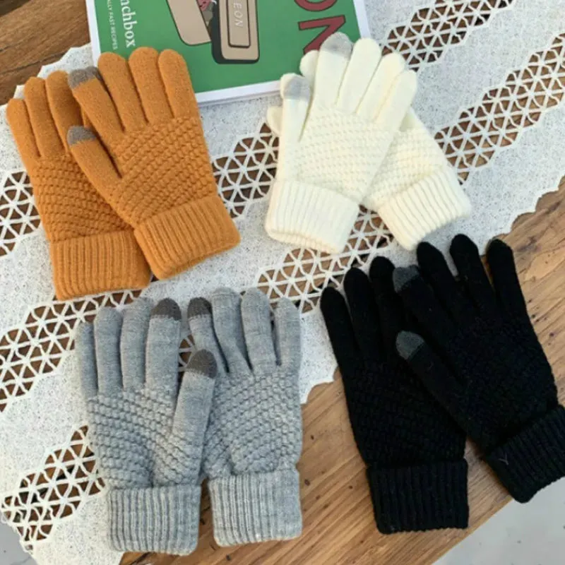 Winter Touch Screen Gloves - Warm Knit Mittens for Women and Men