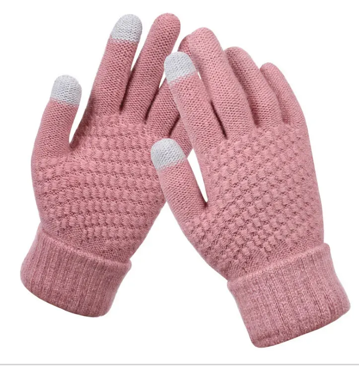 Winter Touch Screen Gloves - Warm Knit Mittens for Women and Men