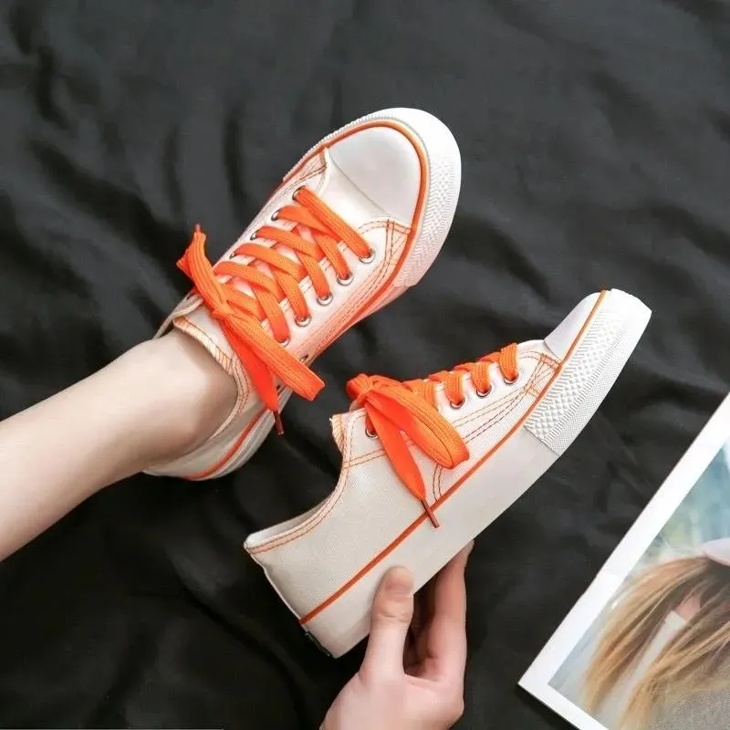 Women's Canvas Shoes Student White Shoes Korean Style Flat Shoes Breathable Sneakers Casual Shoes for Girls