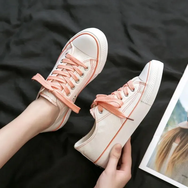 Women's Canvas Shoes Student White Shoes Korean Style Flat Shoes Breathable Sneakers Casual Shoes for Girls