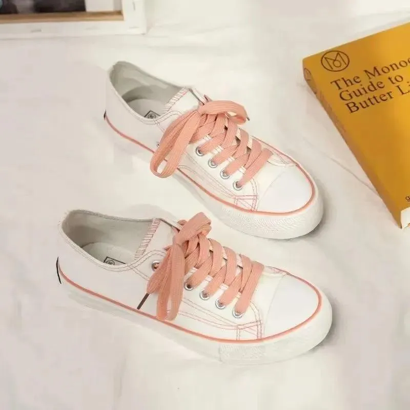 Women's Canvas Shoes Student White Shoes Korean Style Flat Shoes Breathable Sneakers Casual Shoes for Girls