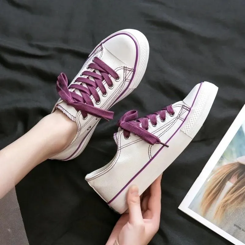 Women's Canvas Shoes Student White Shoes Korean Style Flat Shoes Breathable Sneakers Casual Shoes for Girls