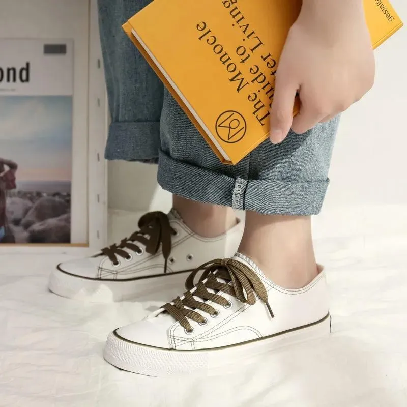 Women's Canvas Shoes Student White Shoes Korean Style Flat Shoes Breathable Sneakers Casual Shoes for Girls