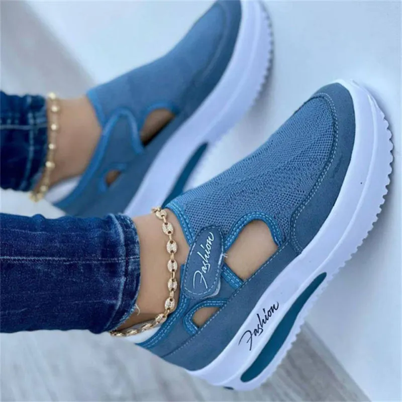 Women's Comfort Platform Lightweight Breathable Mesh Shoes