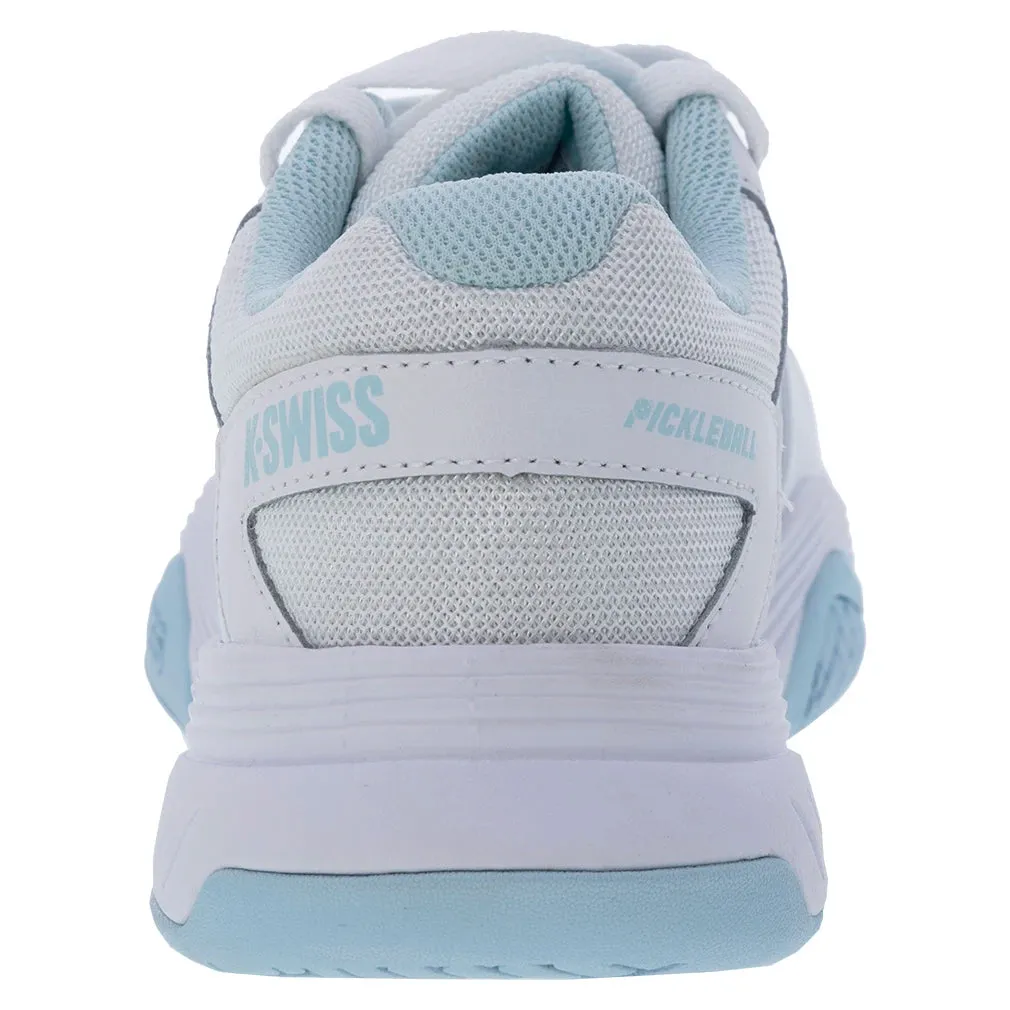 Women's Court Express Pickleball Shoes White and Blue Glow