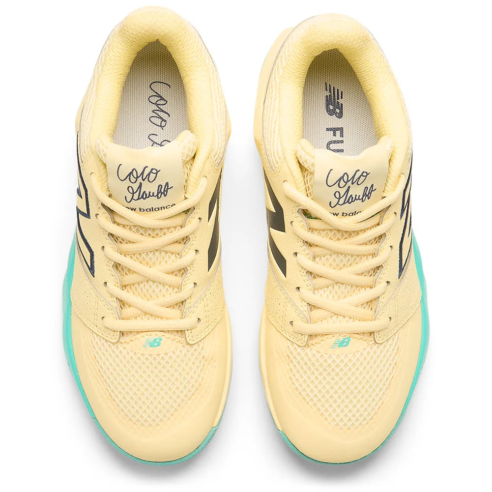 Women`s FuelCell Delray D Width Tennis Shoes Parchment and Navy